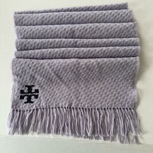 Tory Burch Purple 100% Merino Wool Scarf NWOT Luxury Soft Wrap